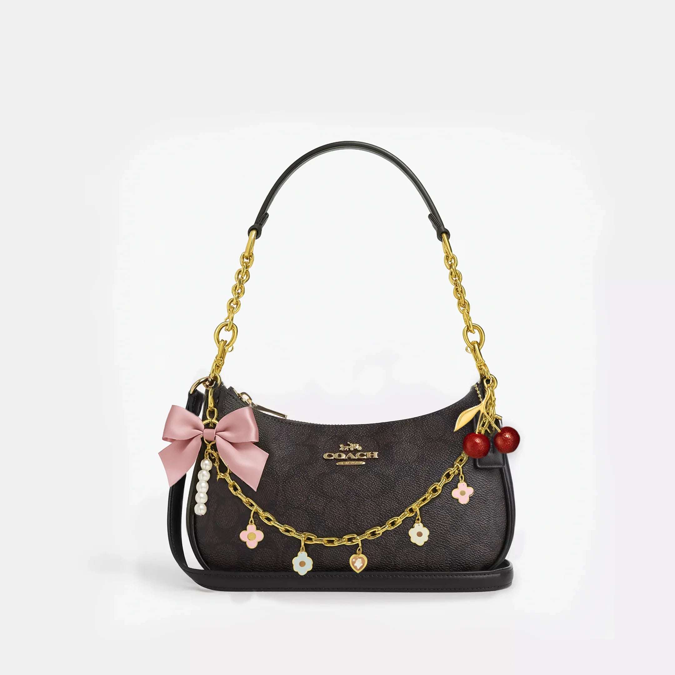 The Teri Bag in Brown with charms