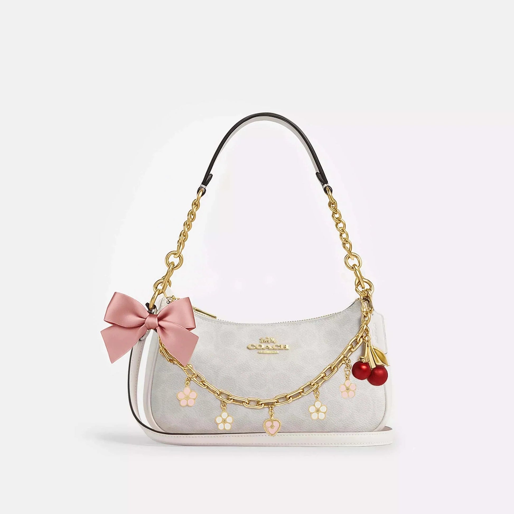 The Teri Bag in White with charms